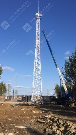Сборка и установка прожекторной мачты ПМС-32,5 в Алапаевске - установка Сборка и установка прожекторной мачты ПМС-32,5 в Алапаевске - установка