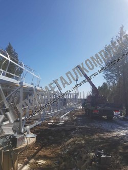 Сборка и установка прожекторной мачты ПМС-32,5 в Алапаевске - сборка