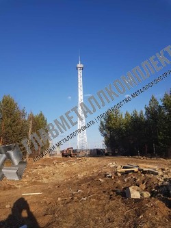 Сборка и установка прожекторной мачты ПМС-32,5 в Алапаевске