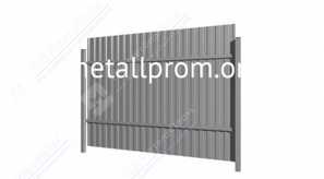 Забор из профнастила с профильным столбом 60х60 мм (Оцинкованный)