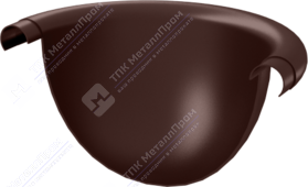 Заглушка желоба Аквасистем 125 RAL8017 шоколад