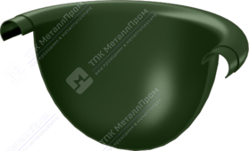 Заглушка желоба Аквасистем 125 полукруглая P362 темно-зеленый