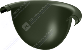 Заглушка желоба Аквасистем 125 полукруглая RR11 темно-зеленый