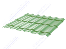 Металлочерепица МЧ2 Монтеррей Макси 0,4 ПЭ RAL6021 бледно-зеленый