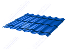 Металлочерепица МЧ2 Монтеррей Макси 0,5 ПЭ RAL5005 сигнально-синий