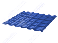 Металлочерепица МЧ2 Монтеррей Ретро 0,5 ПЭ RAL5005 сигнально-синий