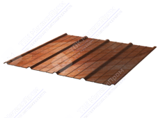 Профнастил полимер С18 0,45 1150/1190 обратная прокатка ДПП G6W110P темное дерево