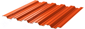Профнастил полимер НС35 0,4 1000/1060 ПЭ RAL2004 оранжевый