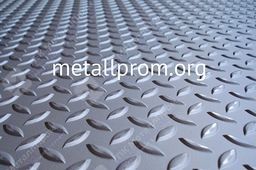 Лист нержавеющий рифленый, холоднокатаный, (чечевица) давленный AISI 304 (08Х18Н10) 1х1250х2500 мм