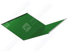 Планка ендовы нижняя 298 298 0,45 2м стандарт ПЭ RAL6029 зеленая мята К-510