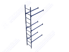 Лестница нижняя BORGE 3м фасадная комплект RAL5005 сигнально-синий