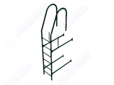 Лестница BORGE 1,8м фасадная RAL6005 зеленый мох