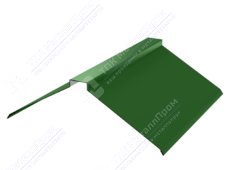 Планка конька плоского 190 190 0,45 3м стандарт ПЭ RAL6002 зеленый лист К-512