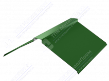 Планка конька плоского простого 150 150 0,4 2м стандарт ПЭ в пленке RAL6029 зеленая мята К-511